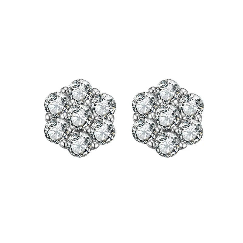 Silver Moissanite Stud Earrings