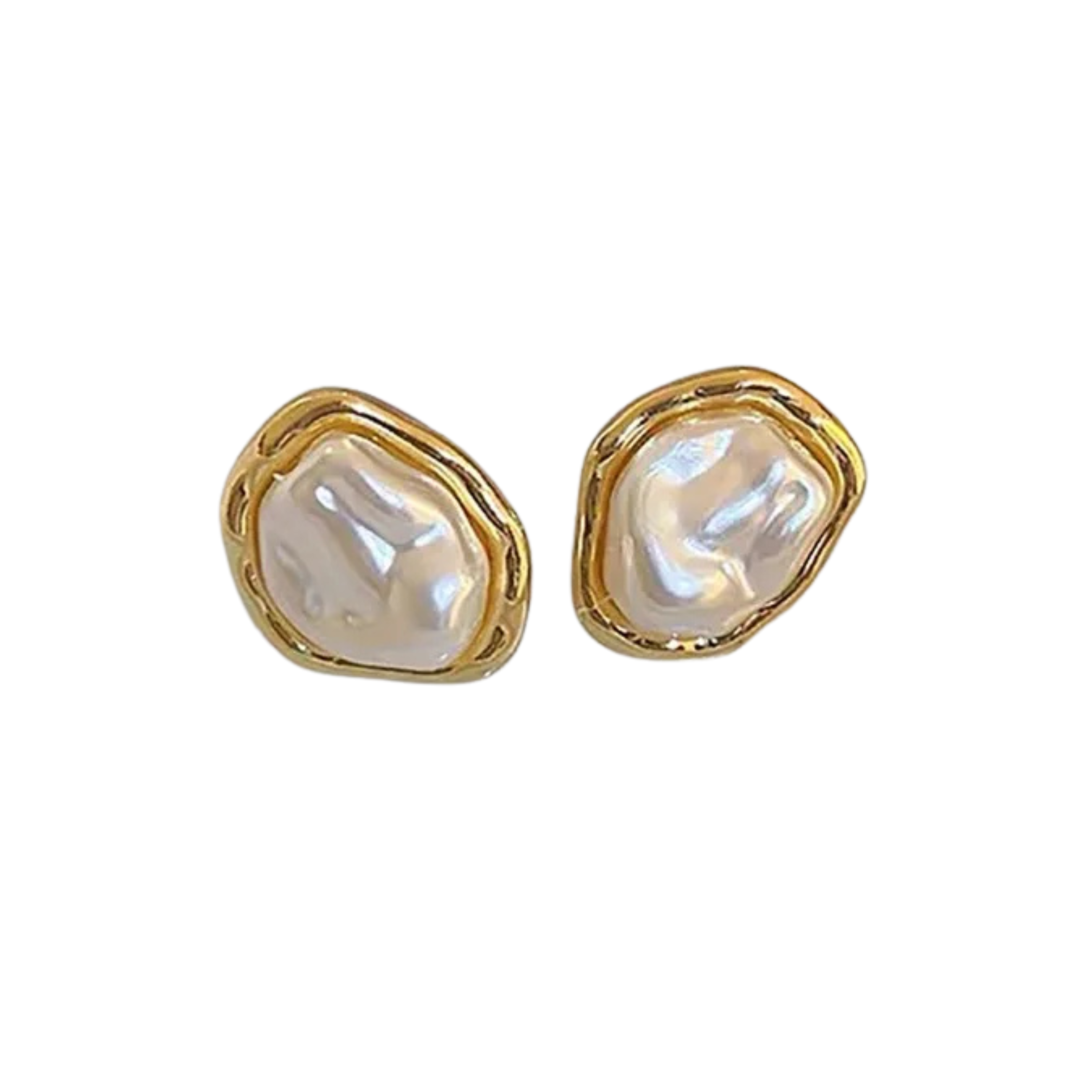 Irregular Pearl Stud Earrings